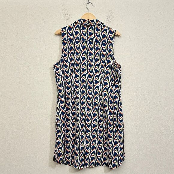 CAbi Blue and Cream Patterned Mini Dress - Picture 2 of 11